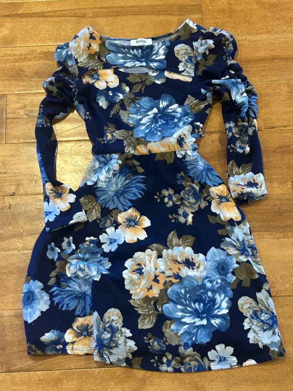 Girls Washed Not Worn Speechless Navy Floral Dress Size 12